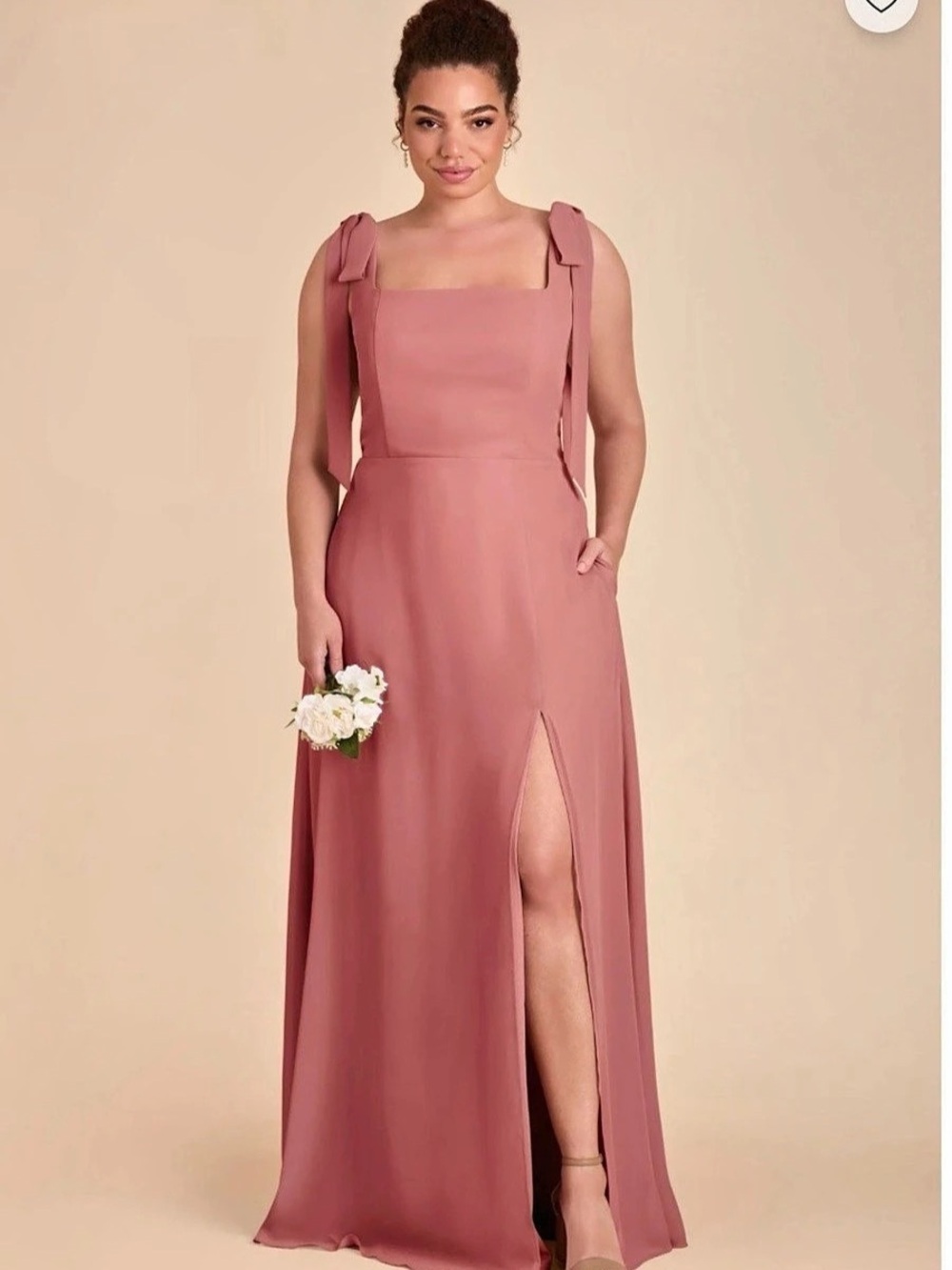 Birdy Grey Alex Chiffon Dress Pink Maxi Bridesmaid Dress